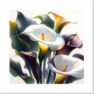 Vibrant Calla Lilies Decor - Watercolor Flower Posters and Art